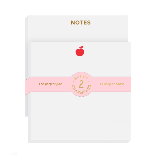 Notes + Red Apple Charmpad® 2 Pack