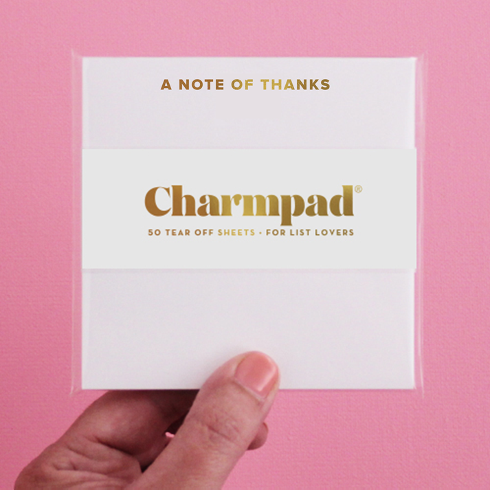 A Note of Thanks Charmpad® – Inclosed Letterpress Co